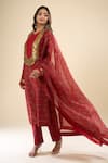Buy Anamika Khanna Red Sequins, Metallic Thread Round Neck Printed Kurta Pant Set Online at Aza Fashions Buy_Anamika Khanna_Red Sequins, Metallic Thread Round Neck Printed Kurta Pant Set _Online_at_Aza_Fashions