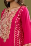 Buy Sheetal Batra Pink Embroidery, Gota Patti Split V-neck Kurta And Salwar Set Online at Aza Fashions Buy_Sheetal Batra_Pink Embroidery, Gota Patti Split V-neck Kurta And Salwar Set _Online_at_Aza_Fashions