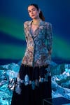 Shop Anamika Khanna Black Beads, Sequins, Tassels, Embroidery Blazer And Lehenga Set Shop_Anamika Khanna_Black Beads, Sequins, Tassels, Embroidery Blazer And Lehenga Set