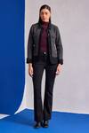 Buy_Zazu_Black Wool Collared Duchess Herringbone Pattern Jacket _at_Aza_Fashions