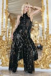 Buy Dash And Dot Black Polyester, Satin Gemstones, Sequins, Fringe Cascading Pant And Shirt Set at Aza Fashions Buy_Dash And Dot_Black Polyester, Satin Gemstones, Sequins, Fringe Cascading Pant And Shirt Set _at_Aza_Fashions