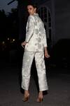 Shop_Dash And Dot_Ivory Polyester Brocade Blazer _at_Aza_Fashions
