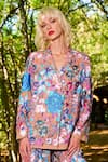 Shop_Dash And Dot_Multi Color Polyester Embroidery Floral Blazer _Online_at_Aza_Fashions