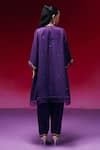 Shop_One Not Two_Purple Silk Sequins, Beads, Crystals, Embroidery Hand Yoke Kurta And Salwar Set _at_Aza_Fashions