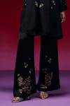 One Not Two_Black Silk, Satin Sequins, Beads, Crystals, Floral Bunch Kurta And Pant Set _Online_at_Aza_Fashions