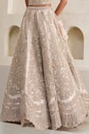 Pankaj & Nidhi_Pink Tulle, Silk Organza Hellebore Carnival Hand Embellished Lehenga Set _Online_at_Aza_Fashions