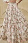 Buy_Pankaj & Nidhi_Ivory Silk Organza Embroidery, Liatris Alba Embellished Lehenga And Blouse Set _Online_at_Aza_Fashions