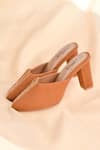 Buy Around Always Brown Zari, Embroidery Carmel Mule Heels Online at Aza Fashions Buy_Around Always_Brown Zari, Embroidery Carmel Mule Heels _Online_at_Aza_Fashions