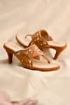 Buy_Around Always_Brown Embroidery, Sequins Amara Heels _at_Aza_Fashions