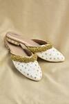 Buy Around Always Gold Beads, Sequins Twinkle Embroidered Slip-ons at Aza Fashions Buy_Around Always_Gold Beads, Sequins Twinkle Embroidered Slip-ons _at_Aza_Fashions