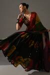 Shop_Medha_Multi Color Silk Organza, Chiffon Mirrors, Banjara Bandhani Tie Dye Lehenga Set _at_Aza_Fashions