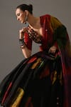 Medha_Multi Color Silk Organza, Chiffon Mirrors, Banjara Bandhani Tie Dye Lehenga Set _at_Aza_Fashions
