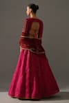 Shop_Medha_Pink , Organza Embroidery, Beads, Stones, Sharbat Placed Lehenga Set _at_Aza_Fashions