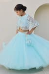 Buy_Janyas Closet_Blue Net, Shantoon Sequins, Beads Ocean Mist Embellished Cape And Lehenga Set _Online_at_Aza_Fashions