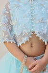 Buy_Janyas Closet_Blue Net, Shantoon Sequins, Beads Ocean Mist Embellished Cape And Lehenga Set 