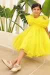 Shop_Janyas Closet_Yellow Organza, Silk, Shantoon Bows, Fabric Flowers Elysian Dress _Online_at_Aza_Fashions
