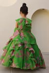 Shop Janyas Closet Green Organza, Silk Ruffles Floral Pattern Lehenga Set at Aza Fashions Shop_Janyas Closet_Green Organza, Silk Ruffles Floral Pattern Lehenga Set _at_Aza_Fashions