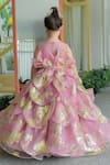 Shop Janyas Closet Pink Organza, Silk Foil Printing Enchanted Petal Princess Gown at Aza Fashions Shop_Janyas Closet_Pink Organza, Silk Foil Printing Enchanted Petal Princess Gown _at_Aza_Fashions
