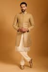 Buy Siddartha Tytler Gold Taffeta, Silk Organza, Knit Crystals Intrecciato Woven Sherwani Set at Aza Fashions Buy_Siddartha Tytler_Gold Taffeta, Silk Organza, Knit Crystals Intrecciato Woven Sherwani Set _at_Aza_Fashions