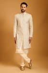 Buy Siddartha Tytler Ivory , Organza, Knit Embroidery Floral Thread Work Sherwani Set at Aza Fashions Buy_Siddartha Tytler_Ivory , Organza, Knit Embroidery Floral Thread Work Sherwani Set _at_Aza_Fashions