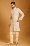 Buy Siddartha Tytler Ivory , Organza, Knit Embroidery Floral Thread Work Sherwani Set Online at Aza Fashions Buy_Siddartha Tytler_Ivory , Organza, Knit Embroidery Floral Thread Work Sherwani Set _Online_at_Aza_Fashions