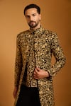 Shop Siddartha Tytler Gold Silk, Dupion, Knit Zari, Embroidery Sherwani Set Online at Aza Fashions Shop_Siddartha Tytler_Gold Silk, Dupion, Knit Zari, Embroidery Sherwani Set _Online_at_Aza_Fashions