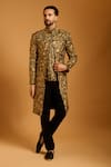 Buy Siddartha Tytler Gold Silk, Dupion, Knit Zari, Embroidery Sherwani Set at Aza Fashions Buy_Siddartha Tytler_Gold Silk, Dupion, Knit Zari, Embroidery Sherwani Set _at_Aza_Fashions
