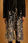 Siddartha Tytler_Black Polyester, Silk, Net Embroidery, Zari Foliage Work Kurta Set _Online_at_Aza_Fashions