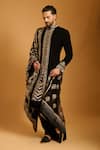 Siddartha Tytler_Black Zari, Crystals Chevron And Work Dupatta _Online_at_Aza_Fashions