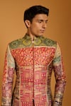 Buy Siddartha Tytler Multi Color Brocade, Chanderi, Polyester, Silk Quilted And Panelled Sherwani Set Online at Aza Fashions Buy_Siddartha Tytler_Multi Color Brocade, Chanderi, Polyester, Silk Quilted And Panelled Sherwani Set _Online_at_Aza_Fashions