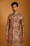 Siddartha Tytler Multi Color Brocade Crystals, Metallic Quilted And Crystallized Sherwani Set Online at Aza Fashions Siddartha Tytler_Multi Color Brocade Crystals, Metallic Quilted And Crystallized Sherwani Set _Online_at_Aza_Fashions