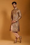 Shop Siddartha Tytler Multi Color Brocade Crystals, Metallic Quilted And Crystallized Sherwani Set Online at Aza Fashions Shop_Siddartha Tytler_Multi Color Brocade Crystals, Metallic Quilted And Crystallized Sherwani Set _Online_at_Aza_Fashions