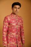 Siddartha Tytler Multi Color Brocade Crystals Quilted And Sherwani Set Online at Aza Fashions Siddartha Tytler_Multi Color Brocade Crystals Quilted And Sherwani Set _Online_at_Aza_Fashions