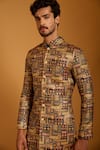 Shop Siddartha Tytler Multi Color Brocade Crystals, Studs Quilted And Crystallized Sherwani Set Online at Aza Fashions Shop_Siddartha Tytler_Multi Color Brocade Crystals, Studs Quilted And Crystallized Sherwani Set _Online_at_Aza_Fashions