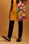 Siddartha Tytler_Multi Color Silk, Chanderi Applique Work Sherwani Set _Online_at_Aza_Fashions
