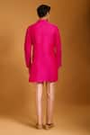 Shop_Siddartha Tytler_Fuchsia Polyester, Silk Crystals Chevron Pattern Kurta Set _at_Aza_Fashions