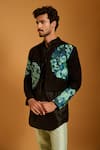 Buy Siddartha Tytler Black Silk Embroidery Thread Work Jacket Kurta Set Online at Aza Fashions Buy_Siddartha Tytler_Black Silk Embroidery Thread Work Jacket Kurta Set _Online_at_Aza_Fashions