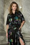 Buy_Dash And Dot_Black Polyester Foil Printing Collared Abstract Shirt _at_Aza_Fashions
