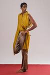 Urvashi Kaur_Brown Tissue, Silk Ilana Handwoven Wide-legged Pant _Online_at_Aza_Fashions