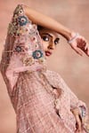Supria Munjal Pink Net, Tissue Embroidery, Beads, Sequins, Sheer Kurta Ombre Sharara Set Online at Aza Fashions Supria Munjal_Pink Net, Tissue Embroidery, Beads, Sequins, Sheer Kurta Ombre Sharara Set _Online_at_Aza_Fashions