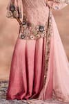 Supria Munjal Pink Net, Tissue Embroidery, Beads, Sequins, Sheer Kurta Ombre Sharara Set at Aza Fashions Supria Munjal_Pink Net, Tissue Embroidery, Beads, Sequins, Sheer Kurta Ombre Sharara Set _at_Aza_Fashions