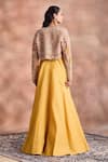 Shop Supria Munjal Yellow Tissue, Chanderi, Georgette Beads, Embroidered Cropped Jacket Lehenga Set at Aza Fashions Shop_Supria Munjal_Yellow Tissue, Chanderi, Georgette Beads, Embroidered Cropped Jacket Lehenga Set _at_Aza_Fashions