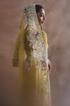 Supria Munjal_Gold Tulle Embroidery, Beads, Pearls, Stones, Sequins Poem Saree With Blouse _Online_at_Aza_Fashions