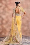 Shop_Supria Munjal_Gold Tulle Embroidery, Beads, Pearls, Stones, Sequins Poem Saree With Blouse _at_Aza_Fashions