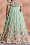 Supria Munjal_Green Silk Organza Beads, Sequins, Embroidery, Pastel Corset Lehenga Set _Online_at_Aza_Fashions