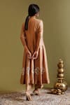 Shop_Chokhi Chorri_Beige Silk, Chanderi, Dupion Zari, Embroidery, Beads Anaya Anarkali With Pant _at_Aza_Fashions