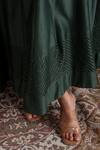Buy_Chokhi Chorri_Green Chanderi Embroidery, Sequins Collared Rekha Skirt Set _Online_at_Aza_Fashions