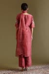 Shop_Chokhi Chorri_Pink Dupion, , Organza Embroidery, Tassels Aurira A-line Kurta Set _at_Aza_Fashions