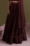 Shop_Chokhi Chorri_Brown Chanderi , Organza Studs, Embroidery, Dhwani Lehenga Set _Online_at_Aza_Fashions