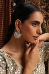 Buy_Swabhimann_Silver Plated Stones, Beads Polki Embellished Chandbali Earrings _Online_at_Aza_Fashions